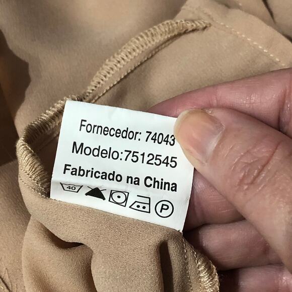 Giuliana Romanno tan camel long sleeve bouse with cut outs SIZE 38 Medium - Picture 8 of 8